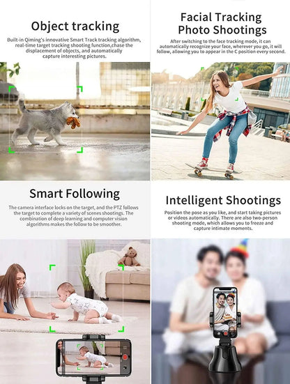 360° Object Tracking Smart Shooting Selfie Tripod Camera Gimbal For Photo Vlog Live Video Record (cell Operated)