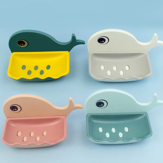 Little Whale Drain Storage Rack Dish Soap Holder For Bathroom And Shower Self Draining Waterfall Soap Tray Kitchen (random Color)