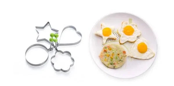 Egg Shaper Kitchen Tools Star, Heart, Round, Flower Shaped Stainless Steel – Pack Of 4
