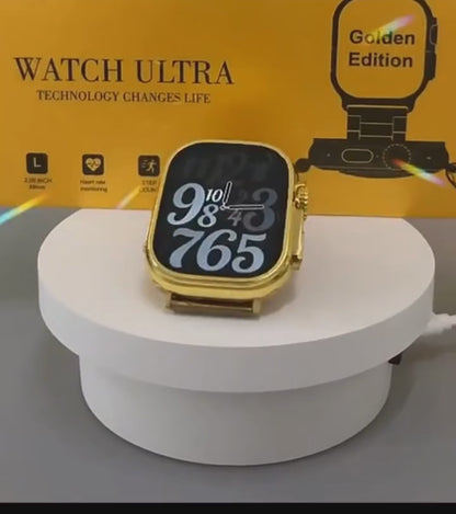 HK9 Ultra – Golden Edition – Dual Straps Big 2.2 Infinite Display Smart Watch
